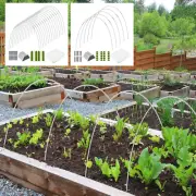 30pcs/15pcs Greenhouse Hoop Garden Netting Kit with Clips Easy to Install·~