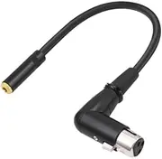Generic Right Angle XLR to 3.5mm Cable 1 Feet (30cm) Compact 1/8 inch Mini Jack to XLR Cable for Audio Player Power Amplifiers, 3.5 F to XLR Female
