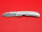 Handmade Random Pattern Damascus lock Back Folding knife Leather Pouch A143
