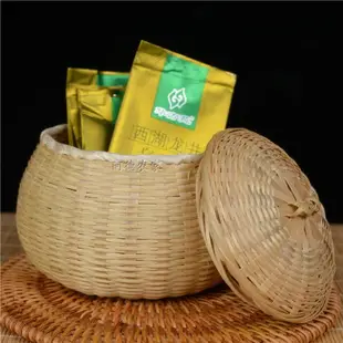 竹編茶葉罐沱茶罐農家純手工單層精編細篾帶蓋茶葉筐籃零食籃