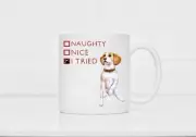 Funny Beagle Christmas 11 oz Gift Mug Naughty Nice I Tried Dog Lover Gift Idea