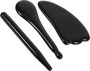 Handmade Beauty Scraping Massage Stick Set Obsidian Jade Face Roller for Double Chin Trigger Point Scraping Back Massage