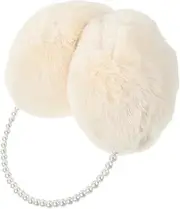 [FRCOLOR] Chic Pearl Earmuff Fluffy Ear Warmer Winter Ear Muff for Women Soft Material