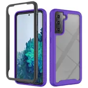 MCC Shockproof Bumper Case Samsung Galaxy S21+ Plus 5G Clear Back Cover [Purple]