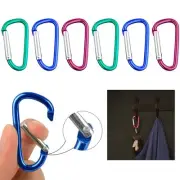 6 Pc D Ring Carabiners Bag Holder Aluminum Stroller Hooks