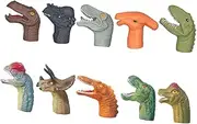WOONEKY 10Pcs Dinosaur Finger Puppet Set Adorable Hand Puppets for Educational Plaything to Enhance Parent Bonding Safe and Dinosaur Figures