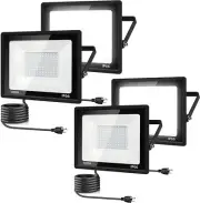 4Pack LED Flood Light Outdoor,100W LED Work Light 11000lm with 6FT US Plug,IP...