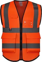 [UNATOM] High Visibility Safety Vest With Reflective Strips Meets ANSI/ISEA Standard