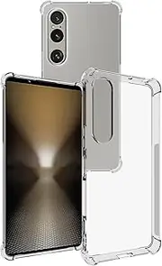 [USTIYA] Case for Sony Xperia 1 VII 7 Gen Clear TPU Four Corners Military-Grade Protection Cover Transparent Soft funda