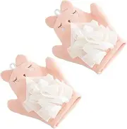 LALADEFIEE 2 Pcs Exfoliating Gloves Dual Sided Bath Sponge with Loofah Texture Soft for Enhanced Bath Experience for All Ages and Soap Use