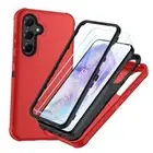 for Samsung Galaxy A35 5G Case, Galaxy A35 5G Case with HD Bright Red/Black