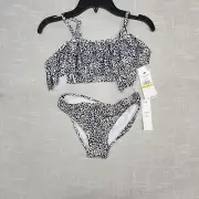 Calvin Klein Big Girls Size M(8/10) Knot Bikini Swimsuit, 2 Piece Set