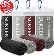 [4 Pack Cooling Towel (40"X12"),Ice Towel,Soft Breathable Chilly Towel,Microfibe