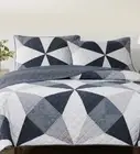 Origami Pieced Nautical Patchwork 3-piece Quilt Set/ King Size