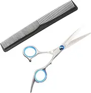 2pcs Hair Styling Shear Plastic Flat Scissor Hairdressing Scissor Hair Comb Black Stainless Steel