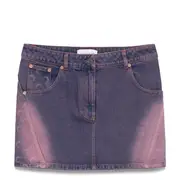 [Marine Serre] Moon Laser Denim Mini Skirt