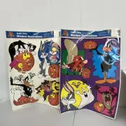 Vintage Warner Bros Looney Tunes Halloween Window Decorations Static Cling