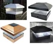 2/4/8/12Pc White/Black/Copper 5"X5" Solar LED Post Deck Cap Fence Light Lamp