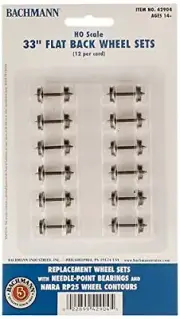 Trains 33" FLAT BACK WHEEL SETS (12 per card) - HO Scale
