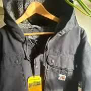 CARHARTT ~ 4XL ~ NEW Sherpa-Lined Relaxed-Fit Washed Duck Utility Jacket Warmth2