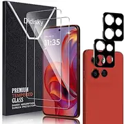 Didisky Screen Protector for Motorola Moto Edge 50 Neo, 2 Pack Tempered Glass Screen Protector with 2 Pack Camera Lens Protector, 9H,Easy to Install,Scratch-Resistant, HD
