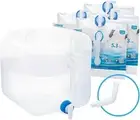 Collapsible Water Container Jug, 4×5.3 Gallon BPA Free Camping Water Storage ...