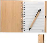 GOOHOCHY Spiral Notepads Bamboo Cover Notebook for Journaling Compact for Schools Workplaces
