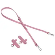 Adjustable Leather Shoulder Strap Purse Straps Replacement with Clasp Pink