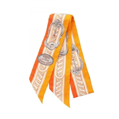 Hermes Twilly BRIDE DE COUR Scarf Clothing Silk Silk Orange Women's Orange / Mul
