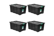 4PK Box Sweden Eco Storage 100L Heavy Duty Tub 75.5cm Crate Container Box