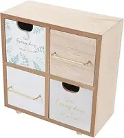COOPHYA Tabletop Storage Box 4 Compartment Jewelry Organizer Makeup Desktop Drawer Style Office Modular