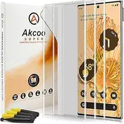 [3 Pack]Google Pixel 6 Pro Screen Protector,Akcoo Liquid UV Tempered Glass [Full Screen Adhesive][Edge to edge coverage][Compatible with fingerprint sensor] for Pixel 6 Pro 6.7 inch