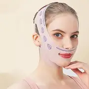 V Line Double Chin Reducer, Upgraded Chin Strap with Two Wearing Way for Double Chin, Face Slimming Strap Tightening Skin Preventing Sagging for Women, Breathable & Comfortable Double Chin Eliminator
