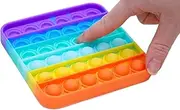 Toyland® Rainbow Colour Push Bubble Pop Bubble Sensory Fidget Toy (Square)