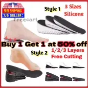 Shoe Insoles Invisible Height Increase Silicone Gel Heel Lift Taller Inserts Pad