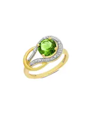 MaxColor 10K 2.30 ct. tw. Diamond & Peridot Eternity Ring