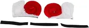 X AUTOHAUX Motorcycle Helmet Accessories Decoration Red Goat Horns for Motorcycle Bicycle Skiing Helmets Red White Plush Stickers 1 Set