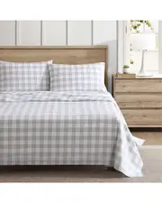 Eddie Bauer 200 Thread Count Basic Plaid Percale Sheet Set