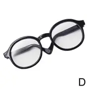Mini Doll Glasses For Doll Accessories Round Frame Clear Lens Eyeglasses Toy Transparent black