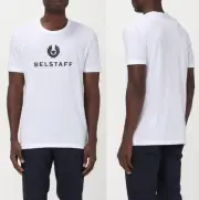 Belstaff Signature T-Shirt Retro Cotton Phoenix Logo Tee Regular Shirt White XL