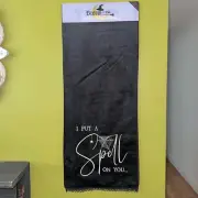 Broom & Co. Halloween Decorative Table Runner Black "Put A Spell On You" 16 x 80