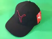 New PUMA Adult Hat Black Size L/XL Black w/Red
