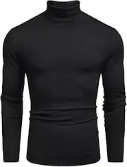 [COOFANDY] Men's Slim Fit Turtleneck Sweater Casual Basic Knitted Long Sleeve Pullover Sweater