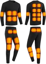 [IMYOGI] Cozy Heated Underwears Suit, 28 Heating Zones 3 Gear Temperature Electric Thermal Base Layer Shirt and Pant for Man Woman