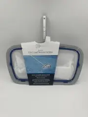 Mainstays 20" 2-in-1 Leaf Skimmer & Leaf Rake For Inground & Above Swimming Pool