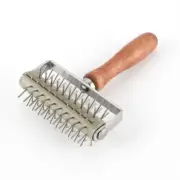 Stainless Steel Pie Wooden Handle Dough Roller Baking Tool Pizza Docker Wheel AU