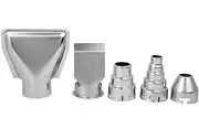 Heat Gun Nozzles Kits, 5pcs/set Stainless Steel Hot Air Gun Nozzles Heat Blower Accessories Attachments Shrink Wrap Reflow Workmanship Repair Tools