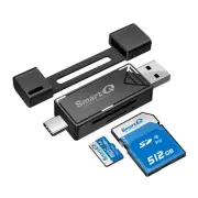 SmartQ 2-in-1 USB-C & USB 3.0 SD Card Reader – Compatible with SDXC, SDHC, SD,