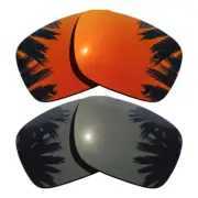 Black&Orange Red Replacement Lenses for-Smith Outlier Polarized