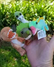 Science & Nature Finger Puppets Dinosaurs Set of 4 Stegosaurus, T-rex, Brachi...